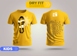 Camiseta Kyrios Run Kids Dry Fit, leve, respirável e de secagem rápida     Acompanha EcoBag